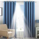 Riva Home Twilight Blackout Ring top Eyelet Curtains (Pair) Polyester Denim 229x137cm