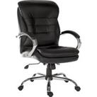 Teknik Goliath Light Executive Black Leather Faced Office Chair with Matching Padded Armrests and 150Kg Rated Gas Lift