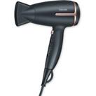 Beurer HC25 Premium Travel 1600W Hair Dryer with Ionic Function - Black/Rose Gold