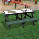 NBB Recycled Furniture NBB Snakes & Ladders/Draughts Activity Top Recycled Plastic Table with Benches - Green