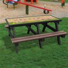 NBB Recycled Furniture NBB ABC Activity Top Recycled Plastic Table with Benches - Brown