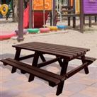 NBB Recycled Furniture NBB Junior Medium 150cm Recycled Plastic Picnic Table - Brown