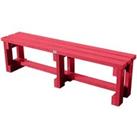 NBB Recycled Furniture NBB Recycled Plastic Backless 120cm Bench - Cranberry Red