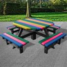 NBB Recycled Furniture NBB Junior 200cm Octagonal Recycled Plastic Picnic Table - Multi-Coloured