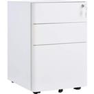 Zennor Elio Lockable 3 Draw Curved Filing Cabinet - White