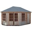 Shire Rowney Corner Log Cabin and Shed - 10 ft x 14 ft