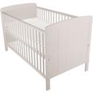CuddleCo Juliet Cot Bed with Mother & Baby First Gold Foam Mattress Dove Grey