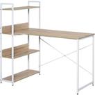 Zennor Altitude Shelf Desk - White/Brown