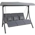 Charles Bentley 3 Seater Lounger Swing Chair - Grey