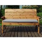 Charles Taylor Three Seater Winchester Bench with Grey Cushion and Fitted Cover