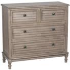 Pacific Lifestyle Taupe Pine Wood 4 Drawer Unit