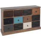 Pacific Lifestyle Pine Wood Multicoloured 12 Drawer Unit