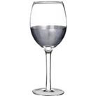 Premier Housewares Set of 4 Small Wine Glasses - Silver Crosshatched Design