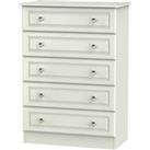 Welcome Furniture Ready Assembled Lisbon Five Drawer Chest Ash