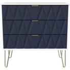 Welcome Furniture Ready Assembled Copenhagen Three Drawer Chest Blue and White