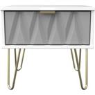 Welcome Furniture Ready Assembled Copenhagen One Drawer Bedside Cabinet Shadow