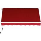 Outsunny Retractable Patio Awning - Red