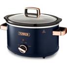 Tower T16042MNB Cavaletto 3.5L Slow Cooker - Blue and Rose Gold