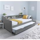 Tyler Grey Guest Bed and Trundle with Coil Spring Mattresses
