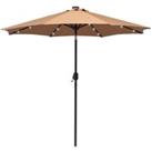 Outsunny 3m Parasol with LED Lighting (base not included) - Brown