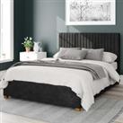 Aspire Grant Upholstered Ottoman Bed Kimyo Linen Charcoal Single