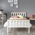 Aspire Atlantic Bed Frame White and Natural Single