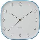 Premier Housewares Elko Square Wall Clock - Blue Finish Case with White Face