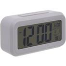 Premier Housewares LCD Digital Alarm Clock - Grey