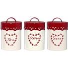 Premier Housewares Canister Set - Cream and Red