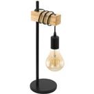 Eglo Industrial Table Lamp With Exposed Lightbulb