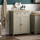 Bath Vida Priano 2 Drawer 2 Door Freestanding Cabinet - Grey