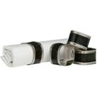 Premier Housewares Set of 4 Napkin Rings - Black Glitter/Nickel Plated