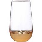 Premier Housewares Set of 4 High Ball Glasses - Clear Glass/Gold