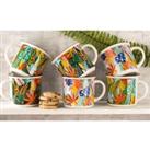 The Waterside 6 Piece Carnival Leaves Mug Set - Multicoloured