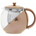 Premier Housewares Copper Finish Rounded Glass Teapot with Infuser