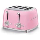 Smeg TSF03PKUK 50s Retro Style 4 Slot Toaster - Pink