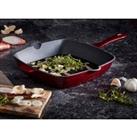 Barbary & Oak 26cm Cast Iron Grill Pan - Red
