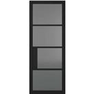 LPD Doors LPD (W) 27 inch Black Chelsea Glazed 4L Tinted Internal Door