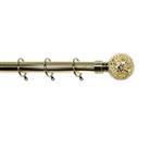 Glamour 28mm Antique Gold Crackle Glass Finial Curtain Pole 90 - 160 Cm