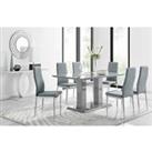 Furniture Box Imperia Grey Modern High Gloss Dining Table And 6 x Grey Milan Dining Chairs Set