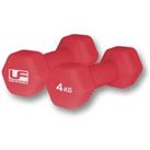 UFE Urban Fitness Hex Dumbbells - Neoprene Covered (pair) (2 X 4Kg - Red)