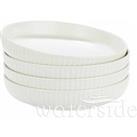 The Waterside Waterside Alumina White Porcelain Textured Rim Pasta Bowl Set