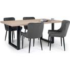 Julian Bowen Set Of Berwick Dining Table & 4 Luxe Grey Chairs
