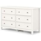 Julian Bowen Maine 6 Drawer Wide Chest Of Drawers Surf White