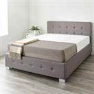 Aspire Upholstered Storage Ottoman Bed In Grey Linen Single