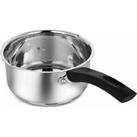 Penguin Home Professional Induction-safe Saucepan With Glass Lid & Phenolic Handle, Stainless Steel, 16 Cm, 1.5 Liters