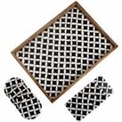 Penguin Home Set Of Serving Tray And Matching Coasters - Black And White Diamond Design