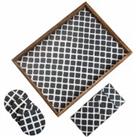 Penguin Home Set Of Serving Tray And Matching Coasters - Charcoal And White Moroccan Texture