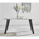 Furniture Box Andria Marble Effect Black Leg 6 Seater Modern Dining Table