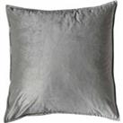 Crossland Grove Meto Velvet Oxford Cushion Silver 580x580mm
